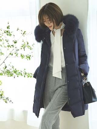 【美品】ブロンズフォックスファー 超肉厚　ダイヤモンドパターン コート　L 美品】ブロンズフォックスファー 超肉厚 ダイヤモンドパターン コート