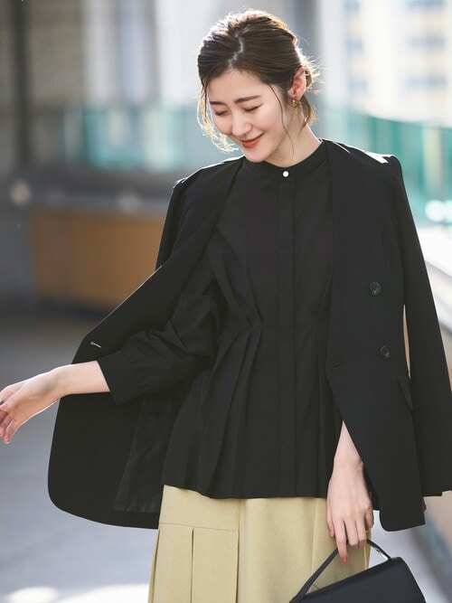 ルイルエブティック RUIRUE BOUTIQUE 【洗える】前後2way コンビネーション ウエストタックTシャツ （ホワイト） ルイルエブティック RUIRUE BOUTIQUE 【洗える】前後2way