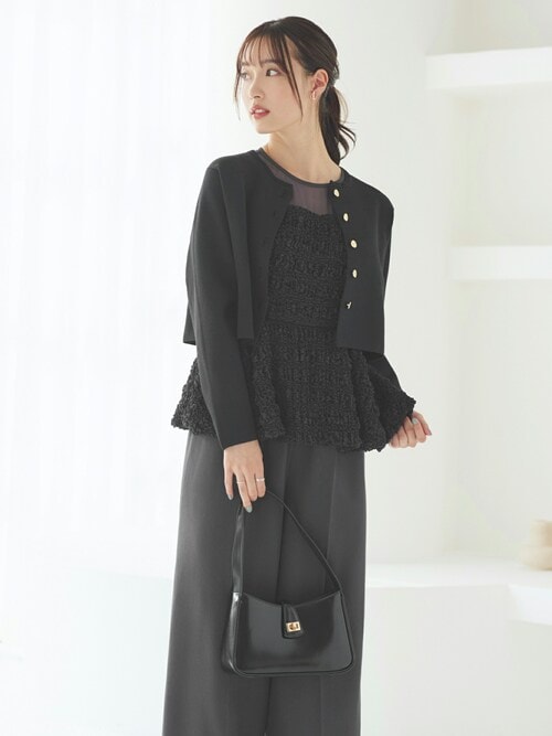 オケージョンドレス 結婚式 ｜ バックリボン トップス ＆ ペプラム