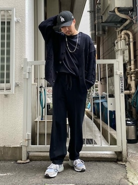 「PUBLIC TOKYO（パブリックトウキョウ）のアイテム（スウェットパンツ）」を使った、小林陽平さん（メンズ・179cm）の春コーディネート