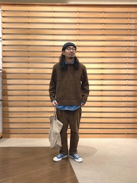 「ニットキャップ」｜unさん（メンズ・174cm）の冬コーディネート