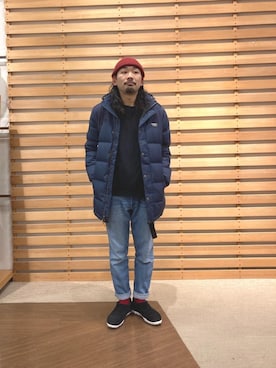 「L.L.Bean（エルエルビーン）のアイテム（ジャケット/アウター）」を使った、unさん（メンズ・174cm）の冬コーディネート
