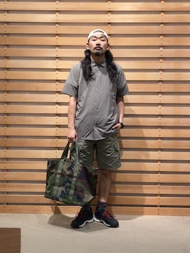 「カーゴショーツ」｜unさん（メンズ・174cm）の夏コーディネート