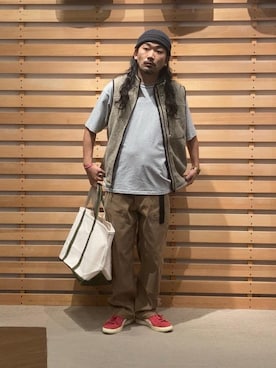「L.L.Bean（エルエルビーン）の【JAPAN EDITION】プロスペクト・ダブル・ニー・パンツ（その他パンツ）」を使った、unさん（メンズ・174cm）の秋コーディネート