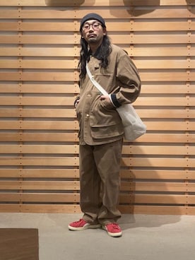 「アイテム（ニットキャップ/ビーニー）」を使った、unさん（メンズ・174cm）の秋コーディネート