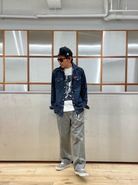 「シャツ 」｜「アイテム（キャップ）」を使った、京都くんさん（メンズ・172cm）の夏コーディネート