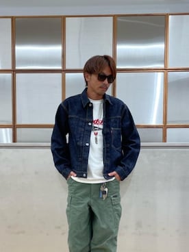 「シャツ 」｜「アイテム（ブルゾン）」を使った、京都くんさん（メンズ・172cm）の夏コーディネート