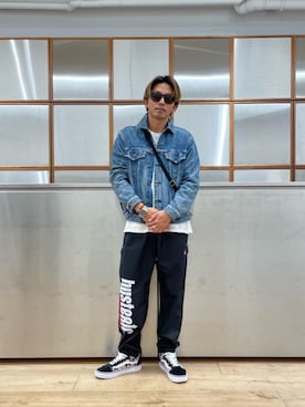 「HYSTERIC GLAMOUR（ヒステリックグラマー）のCIRCLE HEAD Tシャツ2PACS（Tシャツ/カットソー）」を使った、京都くんさん（メンズ・172cm）の秋コーディネート