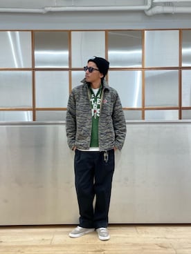 「ワイドパンツ 」｜「アイテム（ニットキャップ/ビーニー）」を使った、京都くんさん（メンズ・172cm）の秋コーディネート