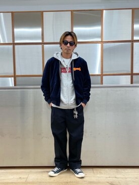 「ワイドパンツ 」｜「アイテム（ブルゾン）」を使った、京都くんさん（メンズ・172cm）の秋コーディネート
