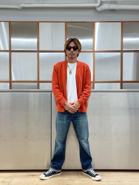 「HYSTERIC GLAMOUR（ヒステリックグラマー）のCIRCLE HEAD Tシャツ2PACS（Tシャツ/カットソー）」を使った、京都くんさん（メンズ・172cm）の秋コーディネート