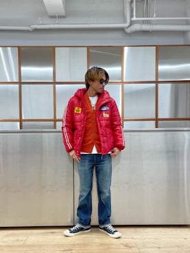 「ワイドパンツ 」｜「アイテム（ブルゾン）」を使った、京都くんさん（メンズ・172cm）の秋コーディネート