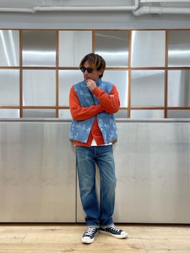 「アイテム（ベスト）」を使った、京都くんさん（メンズ・172cm）の秋コーディネート