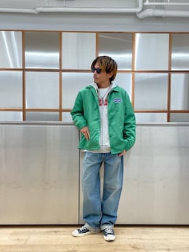 「HYSTERIC GLAMOUR（ヒステリックグラマー）のアイテム（ナイロンジャケット）」を使った、京都くんさん（メンズ・172cm）の秋コーディネート