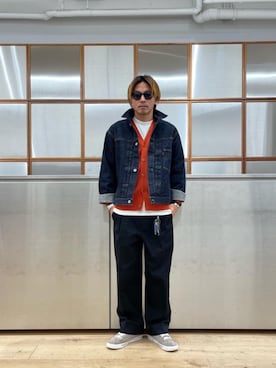 「ワイドパンツ 」｜「アイテム（ブルゾン）」を使った、京都くんさん（メンズ・172cm）の秋コーディネート