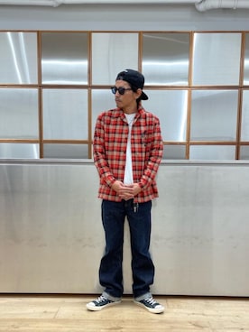 「HYSTERIC GLAMOUR（ヒステリックグラマー）のCIRCLE HEAD Tシャツ2PACS（Tシャツ/カットソー）」を使った、京都くんさん（メンズ・172cm）の秋コーディネート