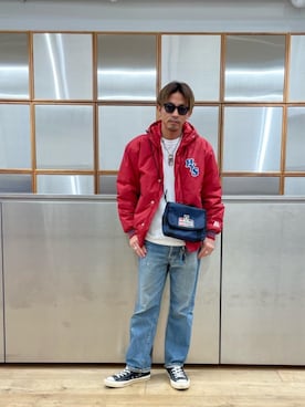 「HYSTERIC GLAMOUR（ヒステリックグラマー）のCIRCLE HEAD Tシャツ2PACS（Tシャツ/カットソー）」を使った、京都くんさん（メンズ・172cm）の秋コーディネート