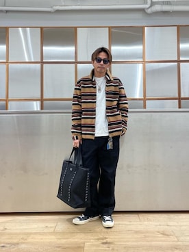 「ワイドパンツ 」｜「アイテム（その他アウター）」を使った、京都くんさん（メンズ・172cm）の冬コーディネート