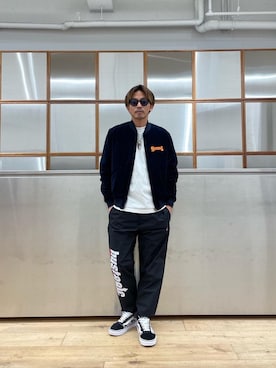 「HYSTERIC GLAMOUR（ヒステリックグラマー）のCIRCLE HEAD Tシャツ2PACS（Tシャツ/カットソー）」を使った、京都くんさん（メンズ・172cm）の冬コーディネート