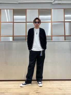 「ワイドパンツ 」｜「アイテム（シューズ）」を使った、京都くんさん（メンズ・172cm）の冬コーディネート