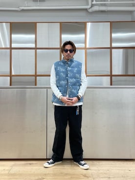 「ワイドパンツ 」｜「アイテム（シューズ）」を使った、京都くんさん（メンズ・172cm）の冬コーディネート