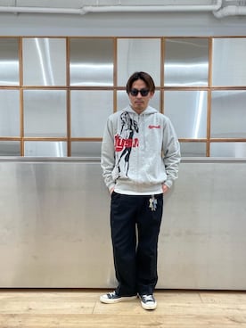 「ワイドパンツ 」｜「アイテム（シューズ）」を使った、京都くんさん（メンズ・172cm）の冬コーディネート