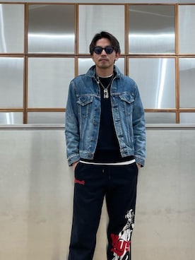 「ワイドパンツ 」｜「アイテム（ジャケット/アウター）」を使った、京都くんさん（メンズ・172cm）の冬コーディネート