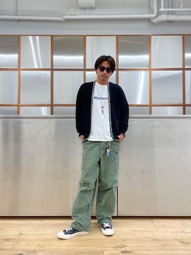 「アイテム（スニーカー）」を使った、京都くんさん（メンズ・172cm）の夏コーディネート