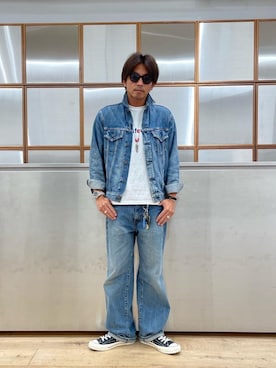 「HYSTERIC GLAMOUR（ヒステリックグラマー）の【26～28cm】サイドジップ ハイカットスニーカー（スニーカー）」を使った、京都くんさん（メンズ・172cm）の夏コーディネート