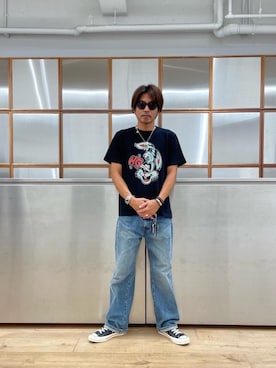 「アイテム（キーホルダー、ブラック系）」を使った、京都くんさん（メンズ・172cm）の夏コーディネート