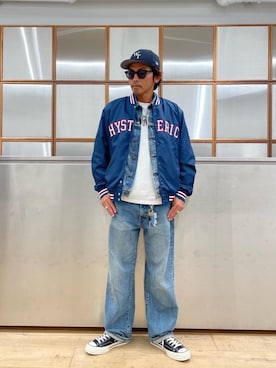 「アイテム（スタジャン）」を使った、京都くんさん（メンズ・172cm）の夏コーディネート