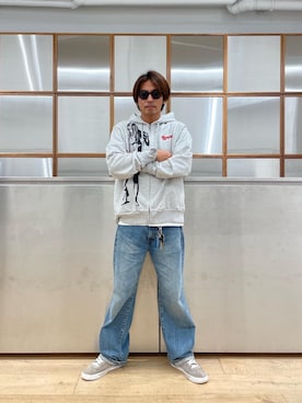 「HYSTERIC GLAMOUR（ヒステリックグラマー）のCIRCLE HEAD Tシャツ2PACS（Tシャツ/カットソー）」を使った、京都くんさん（メンズ・172cm）の秋コーディネート