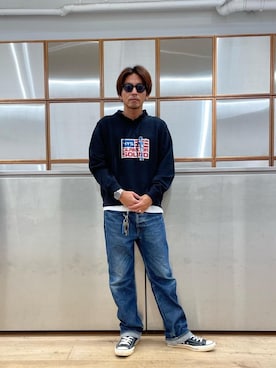 「アイテム（キーホルダー）」を使った、京都くんさん（メンズ・172cm）の秋コーディネート