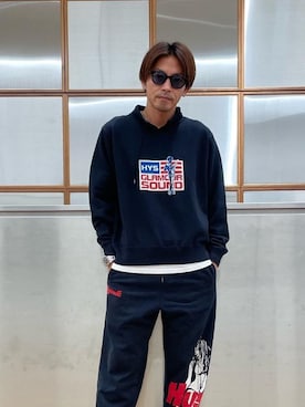 「HYSTERIC GLAMOUR（ヒステリックグラマー）のCIRCLE HEAD Tシャツ2PACS（Tシャツ/カットソー）」を使った、京都くんさん（メンズ・172cm）の秋コーディネート