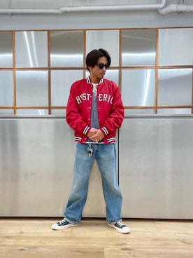 「アイテム（スタジャン）」を使った、京都くんさん（メンズ・172cm）の秋コーディネート