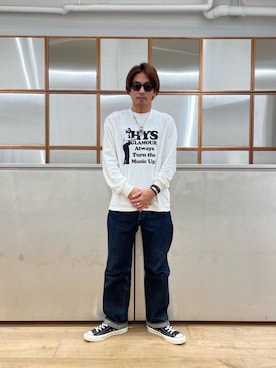 「アイテム（キーホルダー）」を使った、京都くんさん（メンズ・172cm）の秋コーディネート