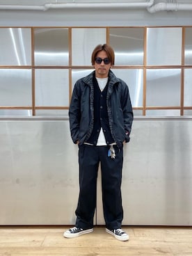 「HYSTERIC GLAMOUR（ヒステリックグラマー）のCIRCLE HEAD Tシャツ2PACS（Tシャツ/カットソー）」を使った、京都くんさん（メンズ・172cm）の秋コーディネート