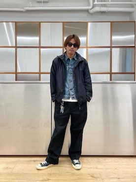 「HYSTERIC GLAMOUR（ヒステリックグラマー）のCIRCLE HEAD Tシャツ2PACS（Tシャツ/カットソー）」を使った、京都くんさん（メンズ・172cm）の秋コーディネート