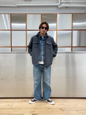 「HYSTERIC GLAMOUR（ヒステリックグラマー）のCIRCLE HEAD Tシャツ2PACS（Tシャツ/カットソー）」を使った、京都くんさん（メンズ・172cm）の秋コーディネート