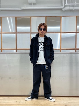 「HYSTERIC GLAMOUR（ヒステリックグラマー）の【26～28cm】サイドジップ ハイカットスニーカー（スニーカー）」を使った、京都くんさん（メンズ・172cm）の秋コーディネート