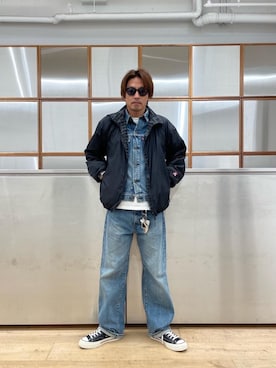 「HYSTERIC GLAMOUR（ヒステリックグラマー）のCIRCLE HEAD Tシャツ2PACS（Tシャツ/カットソー）」を使った、京都くんさん（メンズ・172cm）の秋コーディネート