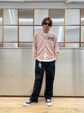 「HYSTERIC GLAMOUR（ヒステリックグラマー）のCIRCLE HEAD Tシャツ2PACS（Tシャツ/カットソー）」を使った、京都くんさん（メンズ・172cm）の秋コーディネート