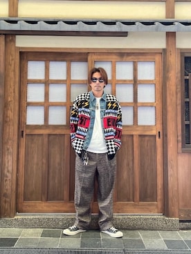 「HYSTERIC GLAMOUR（ヒステリックグラマー）のCIRCLE HEAD Tシャツ2PACS（Tシャツ/カットソー）」を使った、京都くんさん（メンズ・172cm）の秋コーディネート