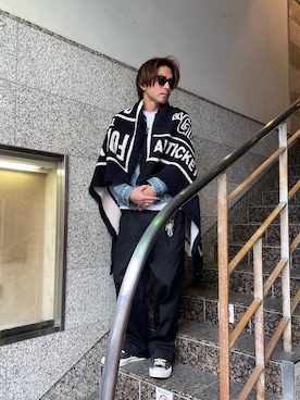 「アイテム（ブランケット）」を使った、京都くんさん（メンズ・172cm）の秋コーディネート