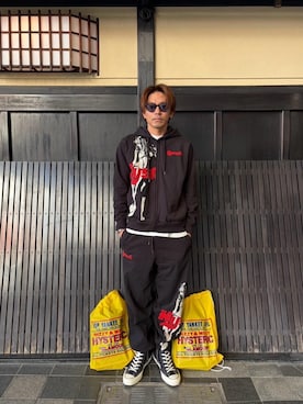 「アイテム（Tシャツ/カットソー）」を使った、京都くんさん（メンズ・172cm）の秋コーディネート