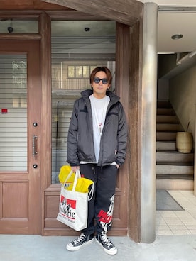 「アイテム（Tシャツ/カットソー）」を使った、京都くんさん（メンズ・172cm）の秋コーディネート