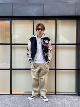 「アイテム（キーホルダー、ブラック系）」を使った、京都くんさん（メンズ・172cm）の冬コーディネート