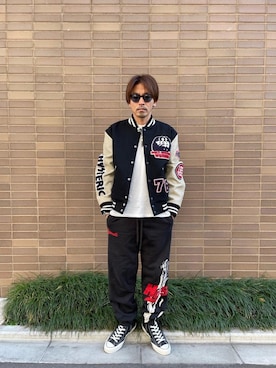 「アイテム（キーホルダー、ブラック系）」を使った、京都くんさん（メンズ・172cm）の冬コーディネート