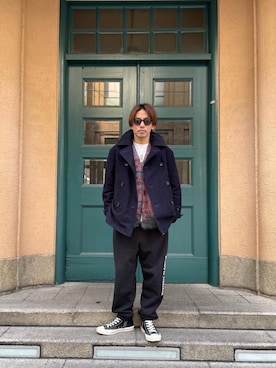 「アイテム（スウェットパンツ）」を使った、京都くんさん（メンズ・172cm）の冬コーディネート