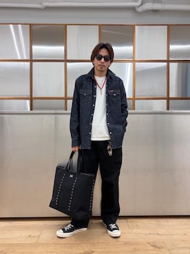 「HYSTERIC GLAMOUR（ヒステリックグラマー）のMARVIN Ⅱ（サングラス、ブラック系）」を使った、京都くんさん（メンズ・173cm）の夏コーディネート